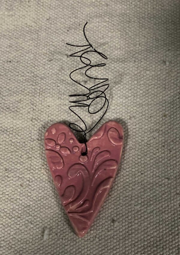Mauve Pottery Heart