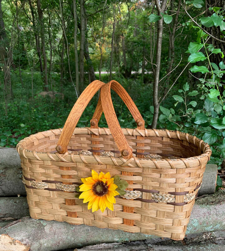 Autumn Meadow Basket with double swing handles.