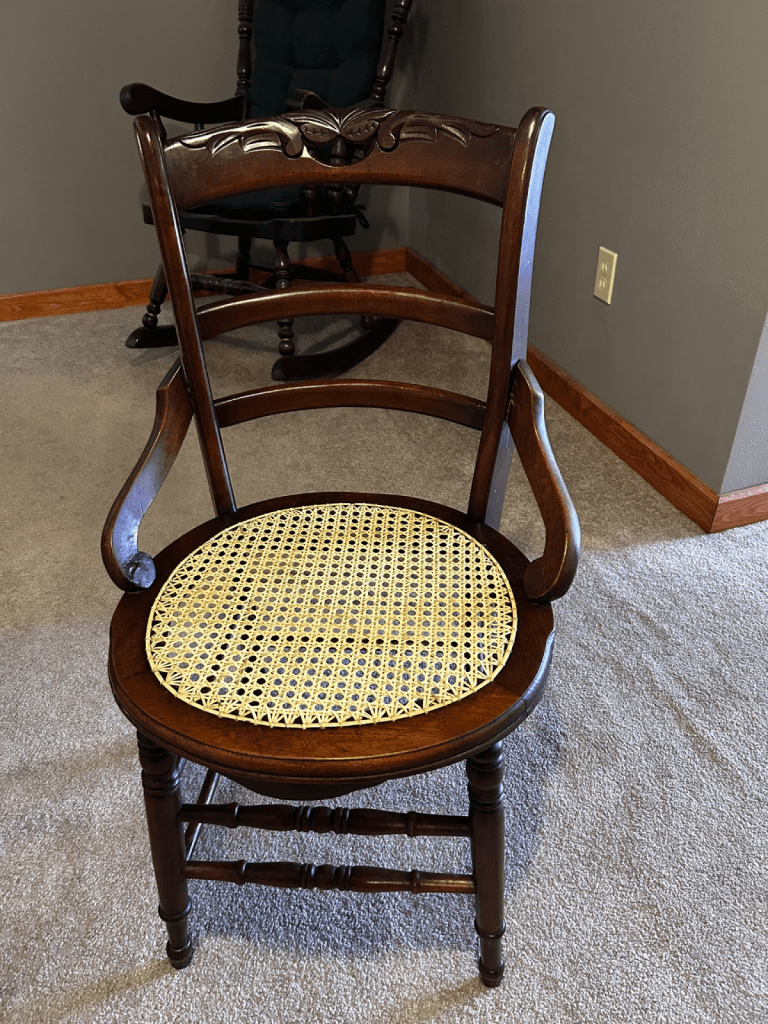 caned chair